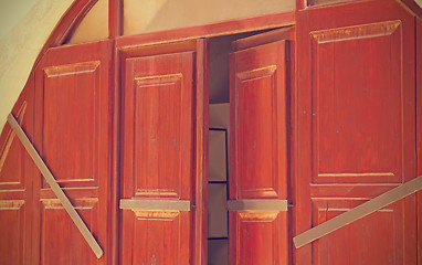 Image showing Old doors in the house in the old town of Rethymno, Crete, Greec