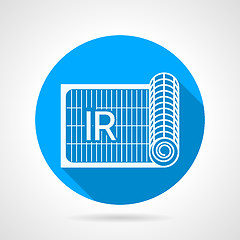 Image showing Blue flat vector icon for IR heated floor