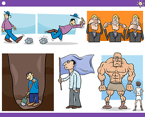 Image showing cartoon concepts and sayings set