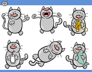 Image showing cats set cartoon illustration