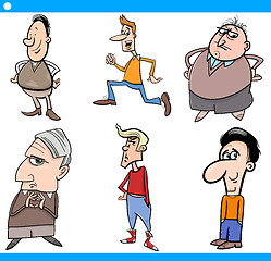 Image showing men characters set cartoon illustration