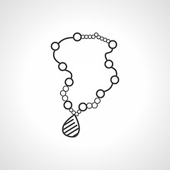 Image showing Black vector icon for necklace