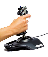 Image showing male hand with a game joystick