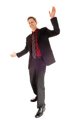 Image showing Happy dancing businessman.