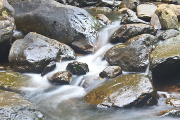 Image showing Nature waterfall in deep forest