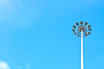 Image showing sportlight on blue sky background 