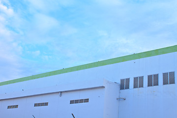 Image showing Building concrete wall with blue sky