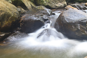Image showing Nature waterfall in deep forest