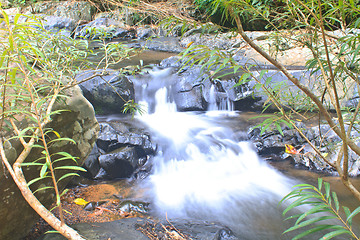 Image showing Nature waterfall in deep forest