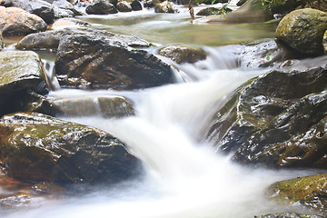 Image showing Nature waterfall in deep forest