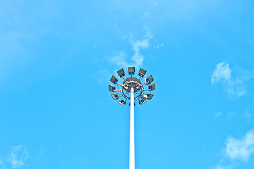 Image showing sportlight on blue sky background 