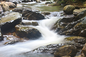 Image showing Nature waterfall in deep forest
