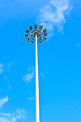 Image showing sportlight on blue sky background 