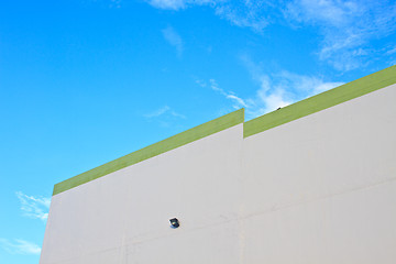 Image showing Building concrete wall with blue sky