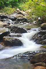 Image showing Nature waterfall in deep forest