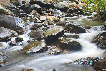 Image showing Nature waterfall in deep forest