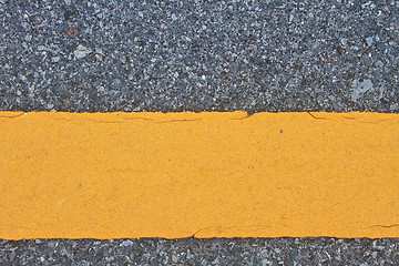 Image showing asphalt road with marking lines and tire tracks