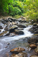 Image showing Nature waterfall in deep forest