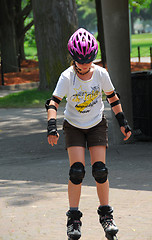 Image showing Girl rollerblading