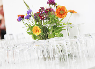 Image showing Glasses with flowers