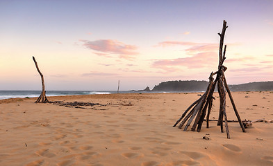 Image showing Cuttagee Beach at dusk