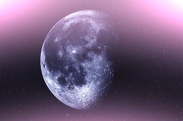 Image showing Moon in the sky with stars.