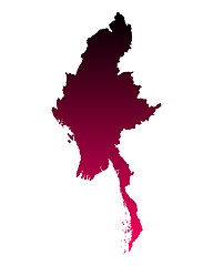 Image showing Map of Myanmar