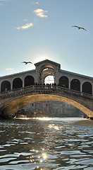 Image showing Rialto bridge in Venice 