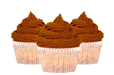 Image showing Three chocolate cupcakes 