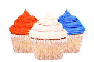Image showing Patriotic red, white and blue cupcakes