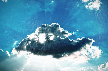 Image showing Vintage sky background with retro texture.