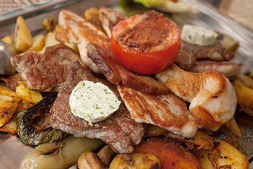 Image showing Grilled meat plate