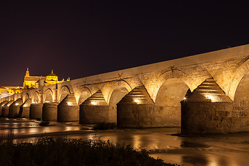 Image showing Cordoba Bridge during night