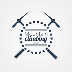 Image showing Mountain climbing. Vector logo