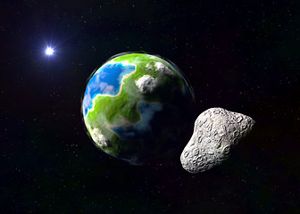 Image showing Attack of the asteroid on the Earth