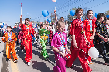 Image showing Champions on the Chinese gymnastics of WUSHU