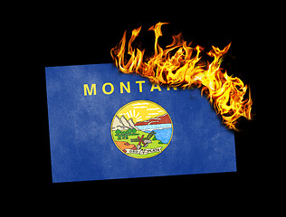 Image showing Flag burning - Montana