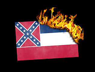 Image showing Flag burning - Mississippi