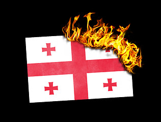 Image showing Flag burning - Georgia