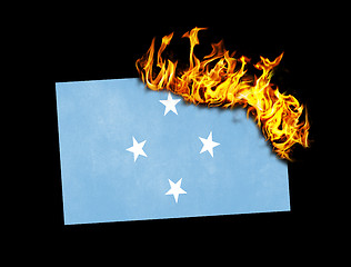 Image showing Flag burning - Micronesia