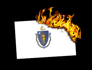 Image showing Flag burning - Massachusetts