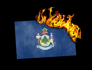 Image showing Flag burning - Maine