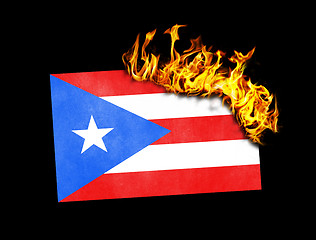 Image showing Flag burning - Puerto Rico