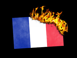 Image showing Flag burning - France