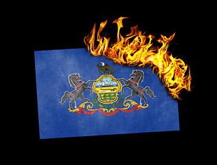 Image showing Flag burning - Pennsylvania