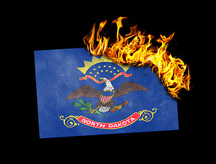 Image showing Flag burning - North Dakota