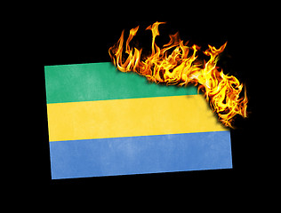 Image showing Flag burning - Gabon