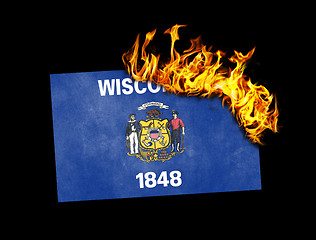 Image showing Flag burning - Wisconsin