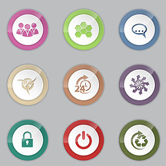 Image showing Colorful 3d button set