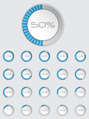 Image showing Cool 3d loader icon set in blue